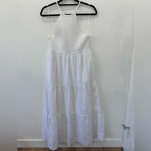 Speechless White Ruched Halter Maxi Sleveless Dress with Adjustable Straps - XL